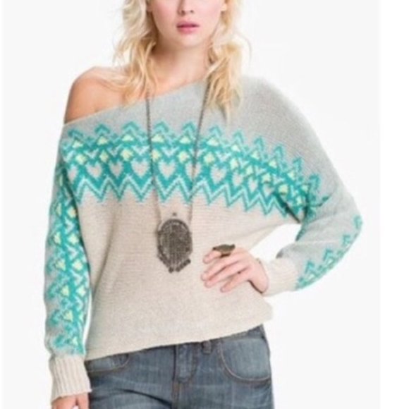 Free People Sweaters - Free People Heart Isle Sweater Large